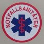Preview: Aufkleber auf Glas 3-farbig, Star of Life Aufkleber, Aufkleber Rettungsassistent, Notfallsanitäter-Aufkleber, SoL-Aufkleber,