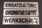 Preview: Rückenschilder weiss/schwarz, Rückenschild weiss mit schwarzer Schrift, Sonderpreisartikel, Rückenschilder in 42x8 cm,