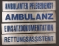 Preview: Rückenschild 3M/silber, Schrift blau, Sonderpreisartikel, silbernes Schild mit blauer Schrift, Rückenschild 42x8 cm,