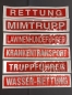 Preview: Rückenschild weiss/rot-negativ, Sonderpreisartikel, Rückenschild in 42x8 cm, weiss/rote Schilder,