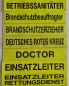 Preview: Rückenschild 3M/gelb, Schild gelb mit schwarzer Schrift, Schilder mit Klett,