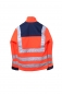 Preview: Softshell-Jacke leuchtrot/blau EN20471, Warnschutz, leuchtrote Softshelljacke, Softshell mit Reflexstreifen,