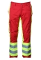 Preview: Jeanshose dunkelrot/neongelb, Rettungsdiensthose, Warnschutzhose, Sichtbarkeit, Reflexstreifen 3M/silber, Einsatzhose, Sonderpreis,