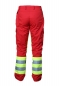 Preview: Jeanshose dunkelrot/neongelb, Rettungsdiensthose, Warnschutzhose, Sichtbarkeit, Reflexstreifen 3M/silber, Einsatzhose, Sonderpreis,