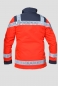 Preview: Softshelljacke leuchtrot/grau, Wetterschutzjacke, leuchtrote Softshelljacke, Softshell mit Reflexstreifen, Warnschutz,