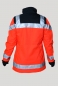 Preview: Softshell-Jacke leuchtrot/schwarz, Softshelljacke Rettungsdienst, leuchtrote Softshelljacken, Softshelljacke mit Reflexstreifen,