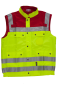 Preview: Einsatzweste neongelb/dunkelrot Art. 9352/V/R, neongelbe Weste, Rettungsdienstweste neongelb mit Reflexstreifen,