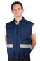 Preview: Einsatzweste blau, Rettungsdienstweste mit silbernen Streifen, Arbeitsweste, wattierte Weste, Body blau,