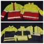 Preview: Einsatzjacke neongelb/rot oder neongelb/blau, Sonderpreisartikel, dunkelrote Jacke mit silbernen Reflexstreifen,
