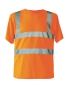 Preview: Hi-Vis T-Shirt Cordoba, oranges T-Shirt, T-Shirt mit Reflexsstreifen, neongelbes Shirt,