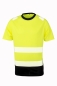 Preview: Recycled Safety T-Shirt, neongelbes Shirt mir Reflex, Shirt mit Reflektorstreifen, T-Shirt orange/schwarz,