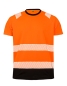 Preview: Recycled Safety T-Shirt, neongelbes Shirt mir Reflex, Shirt mit Reflektorstreifen, T-Shirt orange/schwarz,