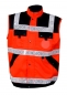 Preview: Einsatzweste leuchtrot/schwarz Art. 9258, Rettungsdienstweste, Sommerweste in leuchtrot, Weste mit Reflexstreifen,