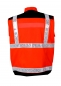 Preview: Einsatzweste leuchtrot/schwarz Art. 9258, Rettungsdienstweste, Sommerweste in leuchtrot, Weste mit Reflexstreifen,