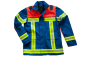 Preview: Fire-Kids-Jacke flou. blau/leuchtrot Art. 8275, Kinderjacke mit Reflexstreifen,