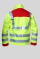 Preview: Softshell-Jacke neongelb/dunkelrot EN20471, Wetterschutz, neongelbe Softshell-Jacke, Softshell, Warnschutz,