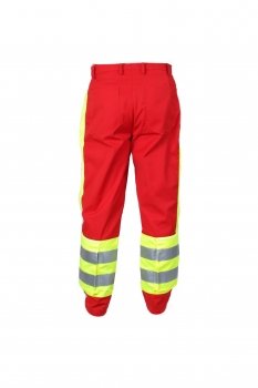 Preview: Einsatzhose "Fly" dunkelrot/neongelb Art. 1064/Schleu, Aktionsartikel, Hosen rot/gelb, Rettungsdiensthose,