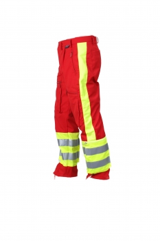 Einsatzhose "Fly" dunkelrot/neongelb Art. 1064/Schleu, Aktionsartikel, Hosen rot/gelb, Rettungsdiensthose,
