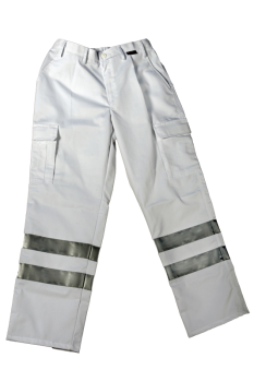 Einsatzhose weiß Art. 8191/S, Rettungsdiensthose, Notarzthose, Hose mit Reflexstreifen, weiße Hose,
