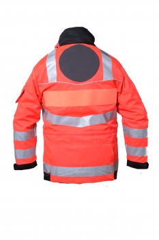 Preview: Einsatzjacke leuchtrot/schwarz 2020BRH, BRH-Jacke, leuchtrote Jacke für Rettungshunde, Bundesverband Rettungshunde, Rettungshundestaffel,