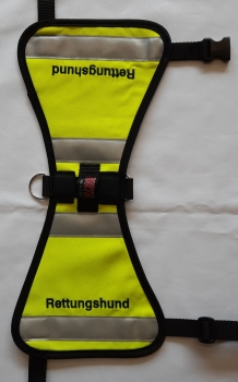 Preview: 1-ZEILIGE BESTICKUNG für Kenndecken, individuelle Beschriftung für Hundewesten, 1-zeiliger Sondertext (NUR TEXT),