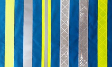 Preview: Kennzeichnungsweste fluoriszierend blau, Rettungsdienst-Weste blau, Weste mit Reflexstreifen, Gruppenführer-Weste,