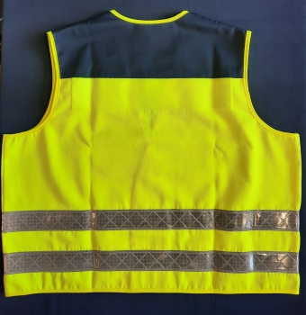 Preview: Überwurfweste neongelb/blau, Notfallseelsorge-Weste, Weste mit NFS-Logo,