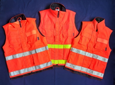 Einsatzweste leuchtrot Art. 9250, leuchtrote Weste mit Reflexstreifen,
