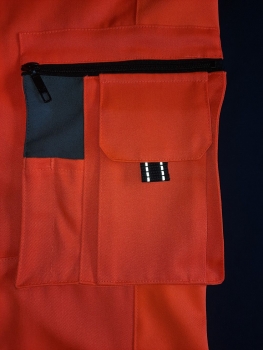 Preview: Jeanshose leuchtrot/grau 