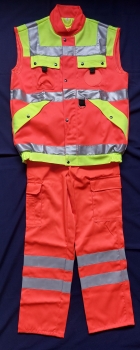 Preview: Einsatzweste leuchtrot/neongelb, Rettungsdienstweste, Kennzeichnungsweste, Weste für Hundeführer, Warnweste,
