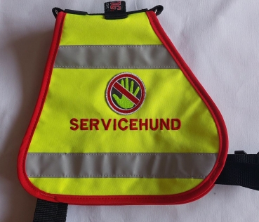 Preview: 1-ZEILIGE BESTICKUNG für Kenndecken, individuelle Beschriftung für Hundewesten, 1-zeiliger Sondertext (NUR TEXT),