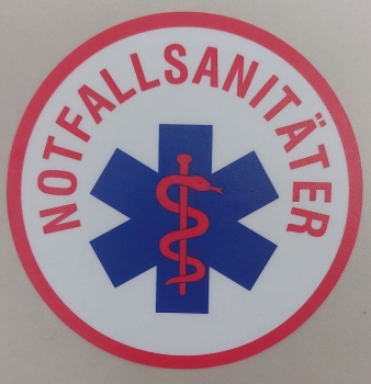 Preview: Aufkleber hinter Glas 3-farbig, Sonderpreis, Notfallsanitäter-Aufkleber, Star of Life Aufkleber hinter Glas, Aufkleber für Innen, Schnäppchenpreis,