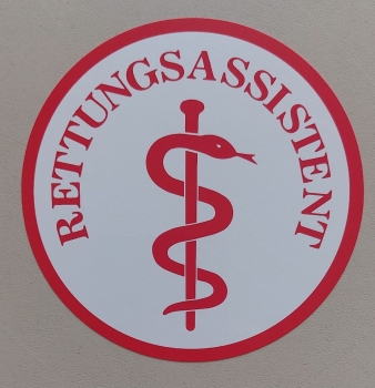 Aufkleber auf Glas 2-farbig, Aufkleber rot/weiß, Notarzt-Aufkleber, Rettungsdienst-Aufkleber, First Responder Aufkleber,