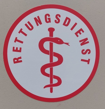 Aufkleber auf Glas 2-farbig, Aufkleber rot/weiß, Notarzt-Aufkleber, Rettungsdienst-Aufkleber, First Responder Aufkleber,