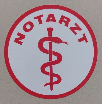 Preview: Aufkleber auf Glas 2-farbig, Aufkleber rot/weiß, Notarzt-Aufkleber, Rettungsdienst-Aufkleber, First Responder Aufkleber,