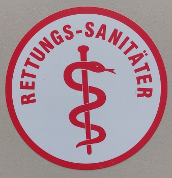 Aufkleber auf Glas 2-farbig, Aufkleber rot/weiß, Notarzt-Aufkleber, Rettungsdienst-Aufkleber, First Responder Aufkleber,