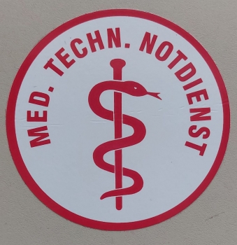 Aufkleber auf Glas 2-farbig, Aufkleber rot/weiß, Notarzt-Aufkleber, Rettungsdienst-Aufkleber, First Responder Aufkleber,