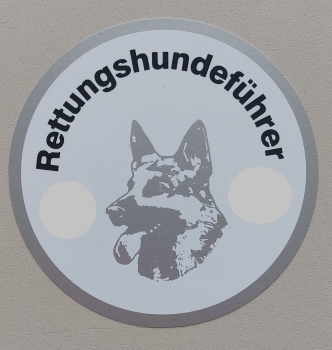 DRK-Aufkleber auf Glas, Aufkleber rund, RK-Aufkleber,