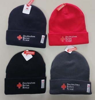 Preview: Strickmütze mit Bestickung RK, DRK-Strickmützen, bestickte Mützen, BRK-Strickmützen,