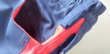 Preview: Jeanshose sailorblue/leuchtrot, Rettungsdiensthose, Warnschutzhose, Sichtbarkeit, Reflexstreifen 3M/silber, Einsatzhose,