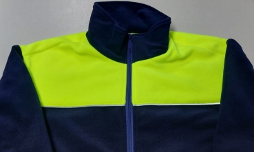 Preview: Fleece-Jacke blau/neongelb mit Biese, Fleecejacke aus eigener Produktion, Fleecejacke für Herren, wärmende Fleecejacke, violette Fleecejacke, Outdoor-Fleecejacke, Fleecejacke für Damen,