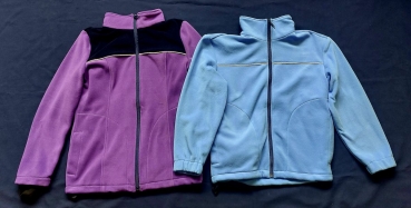 Fleece-Jacke blau/neongelb mit Biese, Fleecejacke aus eigener Produktion, Fleecejacke für Herren, wärmende Fleecejacke, violette Fleecejacke, Outdoor-Fleecejacke, Fleecejacke für Damen,