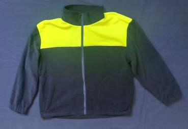 Preview: Fleece-Jacke blau/neongelb mit Biese, Fleecejacke aus eigener Produktion, Fleecejacke für Herren, wärmende Fleecejacke, violette Fleecejacke, Outdoor-Fleecejacke, Fleecejacke für Damen,