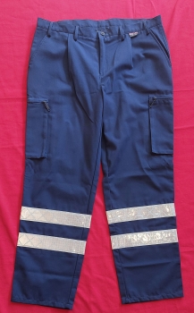 Einsatzhose blau mit Reflexstreifen, Schnäppchenpreis, Hose mit GSG-Streifen, blaue Hose, Hose mit silbernen Streifen, Sonderpreis