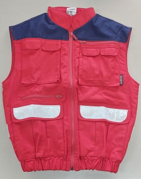 Preview: Einsatzweste rot/blau, Rettungsdienstweste mit gelben oder weißen Streifen, Arbeitsweste, wattierte Weste, Body rot/blau,