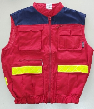 Preview: Einsatzweste rot/blau, Rettungsdienstweste mit gelben oder weißen Streifen, Arbeitsweste, wattierte Weste, Body rot/blau,