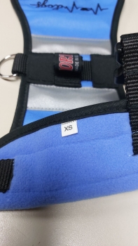 Preview: Hundekenndecke zum Sonderpreis, Kenndecke Größe XS, Hundeweste mit gestickter EKG-Linie Dogs, Kennzeichnungsdecke für Hunde, Hundewarnweste,