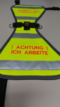 Preview: Hundekenndecke NEONGELB, Decke zum Sonderpreis, Kenndecke, Hundeweste, Kennzeichnungsdecke für Hunde mit Bestickung, Hundewarnweste,