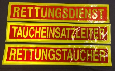 Rückenschild gelb/rot-negativ, Sonderpreisartikel, Rückenschilder in 42x8 cm, gelbe Schilder mit rot,