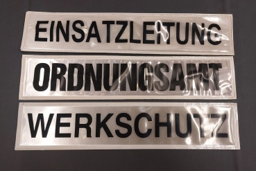 Rückenschilder weiss/schwarz, Rückenschild weiss mit schwarzer Schrift, Sonderpreisartikel, Rückenschilder in 42x8 cm,